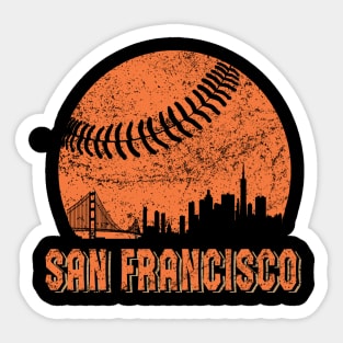 Vintage San Francisco Skyline Baseball Gameday Retro Sticker